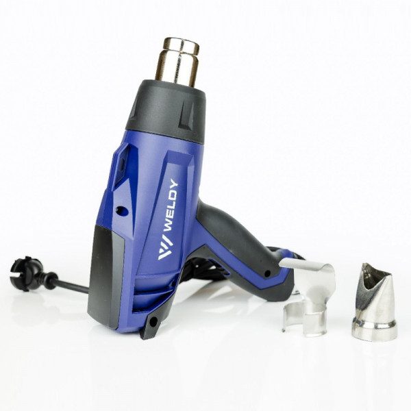 Heteluchtpistool - 1600W - 350-550 graden celcius - Met accessoires - Zwart/Blauw