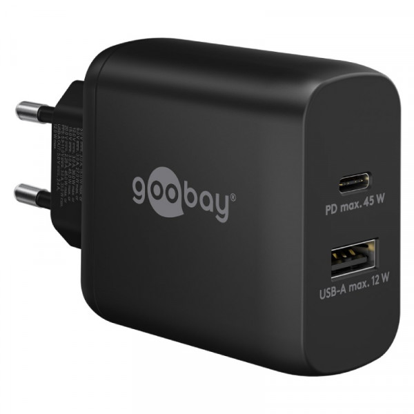 USB Oplader - 45W - USB-A en USB-C - PD en QC 3.0 - Zwart