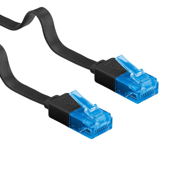 UTP CAT6A 10 Gigabit Netwerkkabel - plat - CU - 20 meter - Zwart