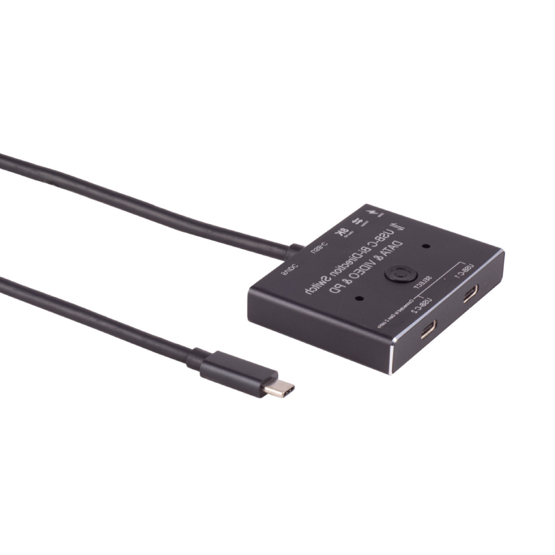 USB-C Schakelaar - 2 poorts - USB 3.2 Gen 2 - Zwart