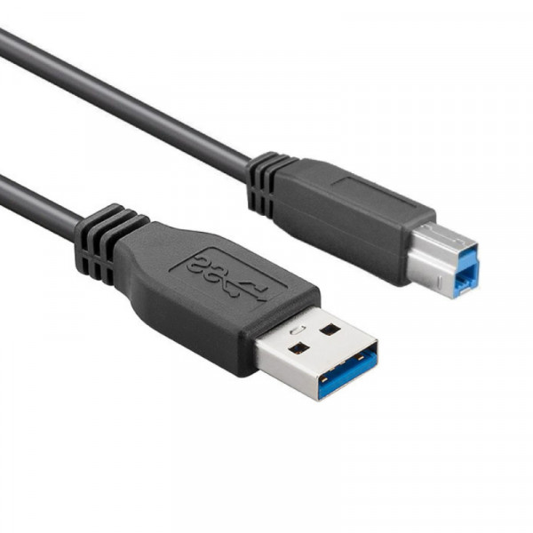 USB-A (m) - USB-B Kabel - USB 3.2 Gen 1 - 0,25 meter - Zwart