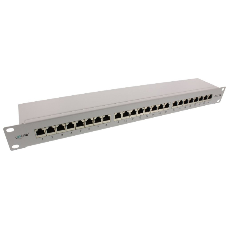24-poorts Cat6a Patchpaneel - STP Afgeschermd - 1U - Lichtgrijs