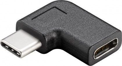 Haakse USB C adapter zwart