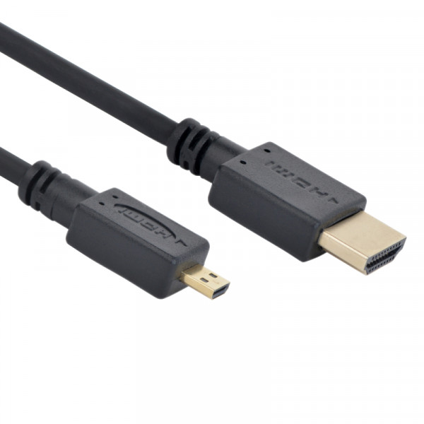 Micro HDMI - HDMI Kabel - 4K 30Hz - Verguld - 4,5 meter - Zwart