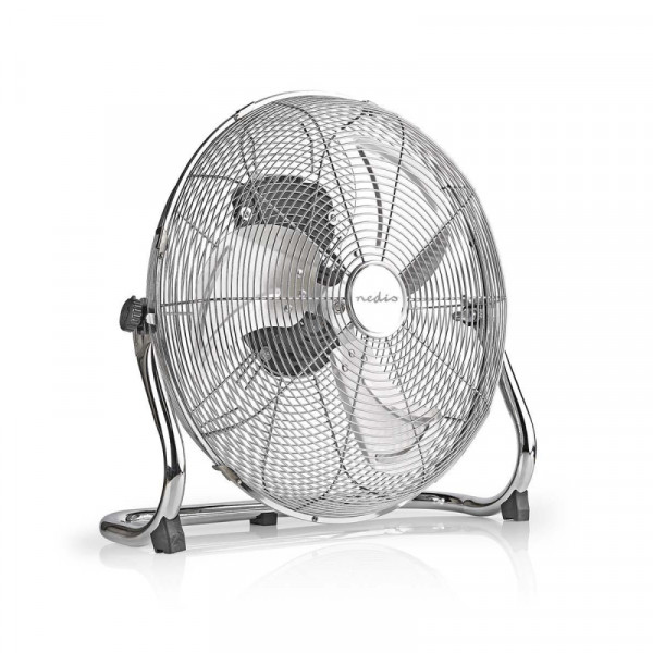 Vloerventilator 40cm - 3 Snelheden - Kantelbaar - Chroom