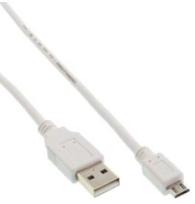 InLine Micro-USB 2.0 kabel USB A naar Micro-USB B 1m Wit
