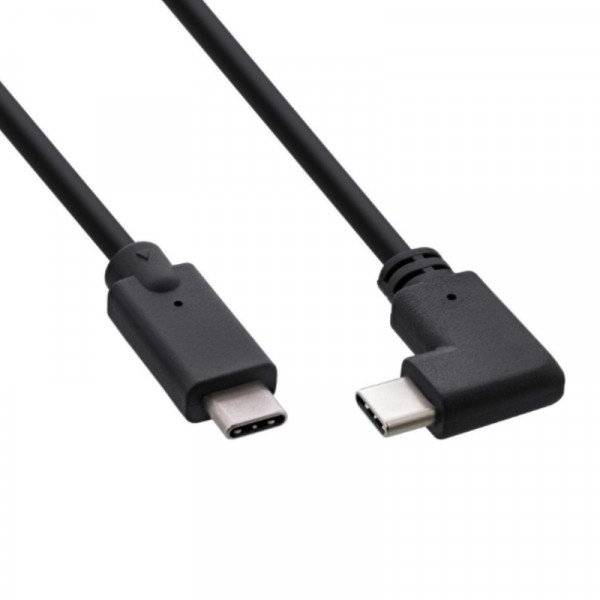 USB-C Kabel - Een kant haaks - USB 3.2 Gen 2 - 1 meter - Zwart