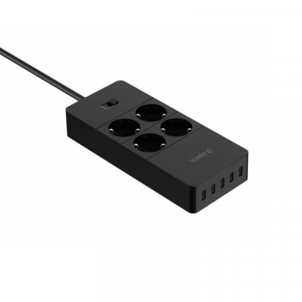 overal gemiddelde boycot Orico 4-voudige Stekkerdoos - 5x USB Oplaadpoort - 250V - 16A - 1,5 meter -  Zwart