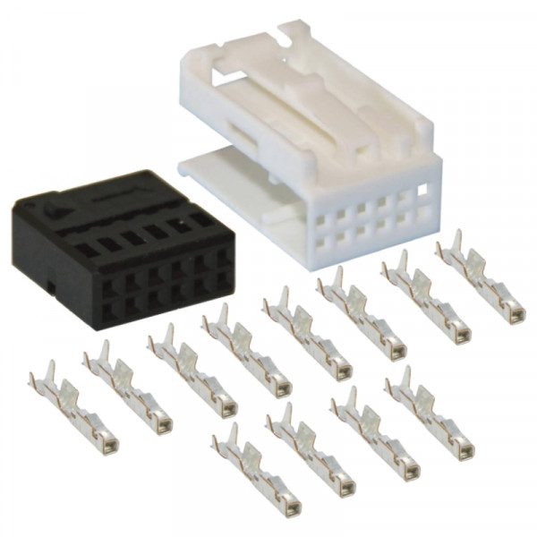 Quadlock Connector - Inclusief 12 Vrouwelijke Pinnen en B-behuizing - Zwart/Wit