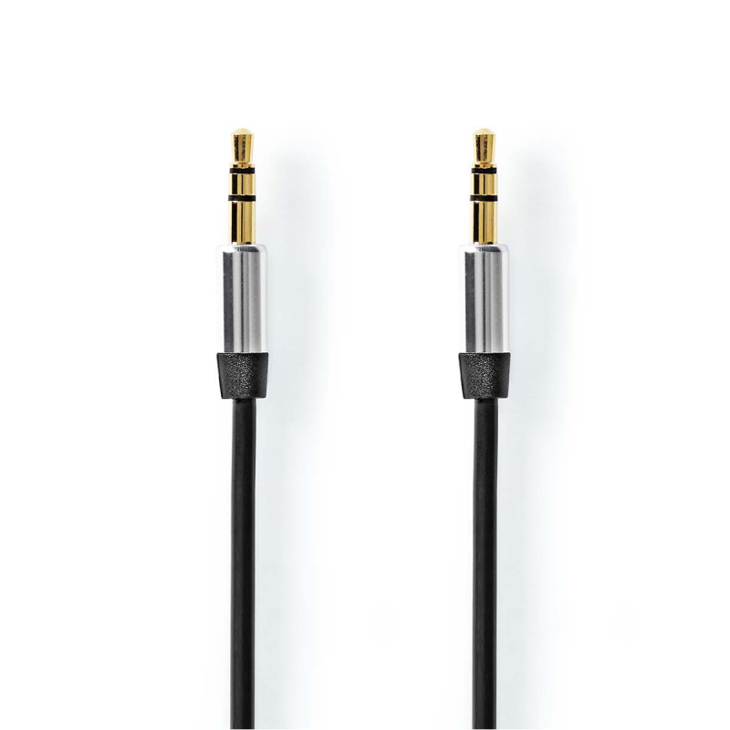 Nedis Stereo-Audiokabel - 2,5 mm Male - 2,5 mm Male - Verguld - 1.00 m - Rond - Zwart - Label