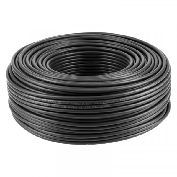 Solarkabel 6mm2 - B2ca - H1Z2Z2-K - 100 meter - Zwart