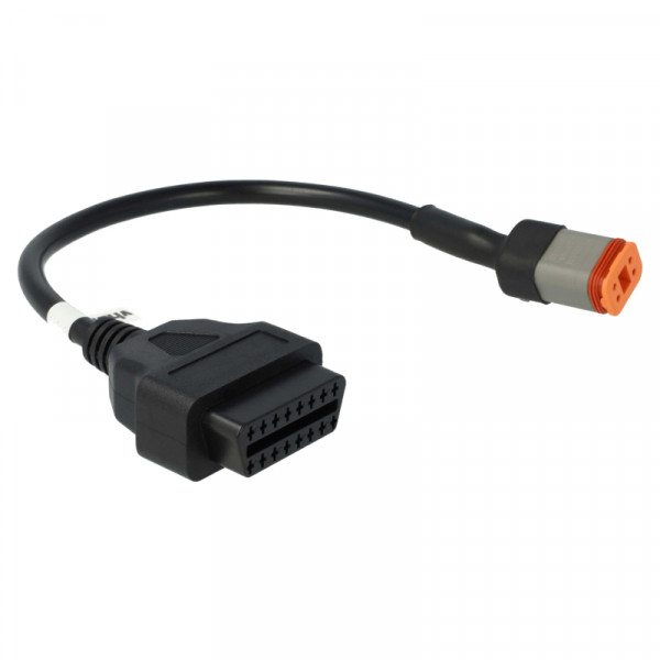 OBD2 Adapterkabel voor Harley Davidson motoren - 4 naar 16-pins - 0,2 meter - Zwart
