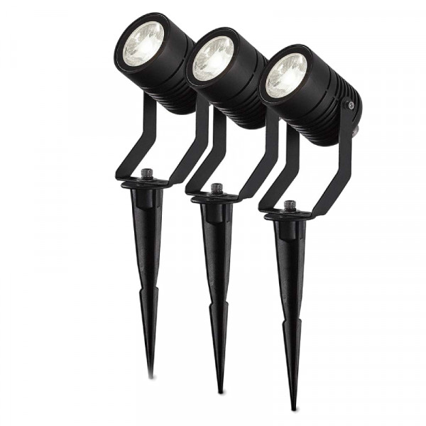 Slimme Zigbee 3.0 LED Buitenlampen - Grondspies - 3W - RGB en Warm Wit 2700K - 3 stuks - Zwart