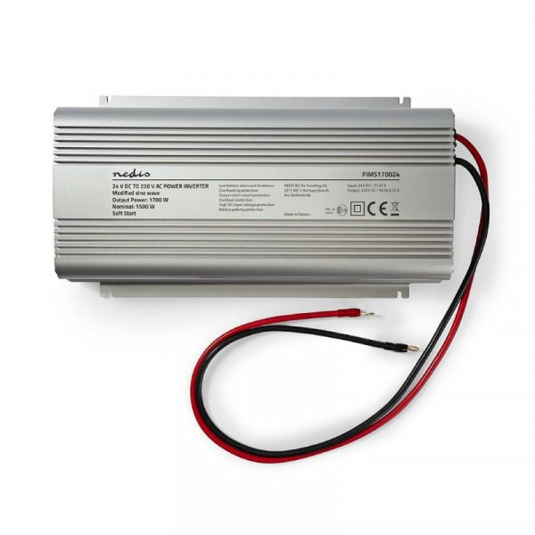 24V naar 230V Gemodificeerde Sinus Spanningsomvormer - 1700W - Zilver