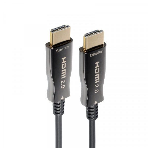 Actieve HDMI 2.0 Kabel - 4K 60Hz - Verguld - 100 meter - Zwart