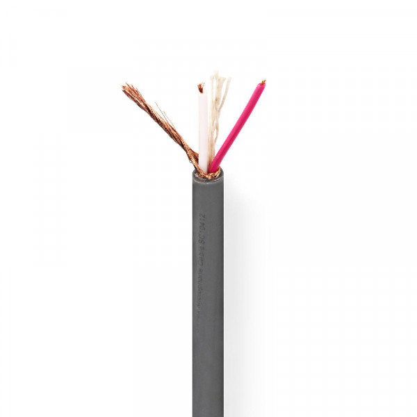 Microfoonkabel - 2 x 0,23mm2 - Grijs - Per meter