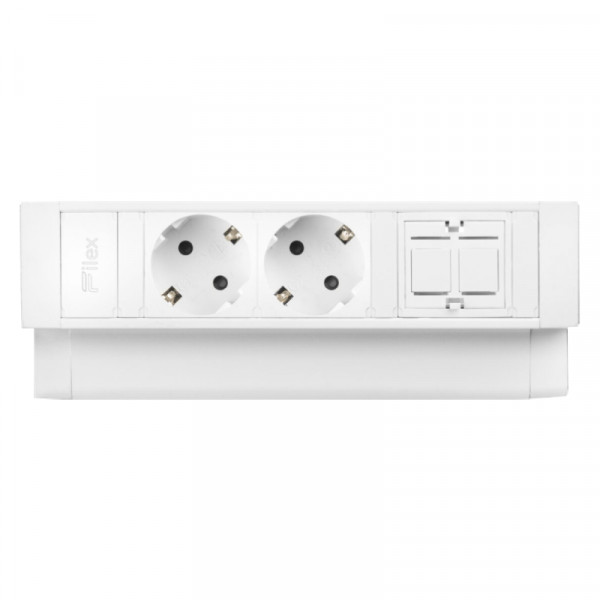 Power Desk Up 2.0 - 2x Schuko - 1x Keystone - 1 meter eGST (m) - Wit