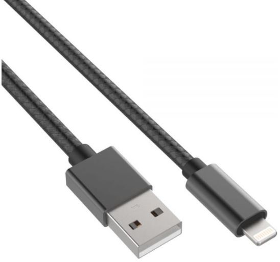 InLine 31411B 1m USB A Lightning Zwart mobiele telefoonkabel