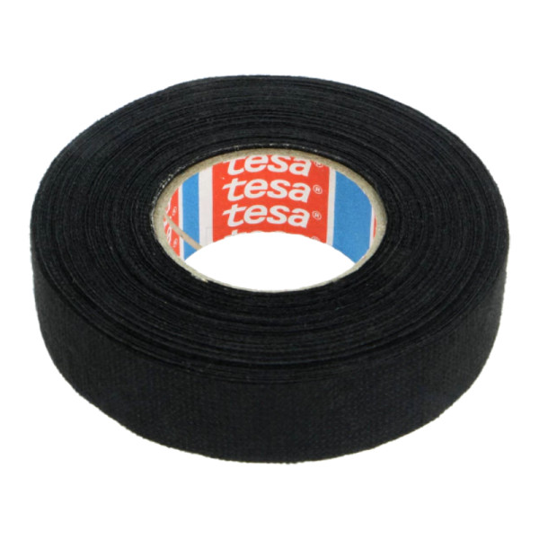 TESA Linnentape PET-wol - 19 mm breed - 300 um dik - Tot 105 graden - 15 meter - zwart