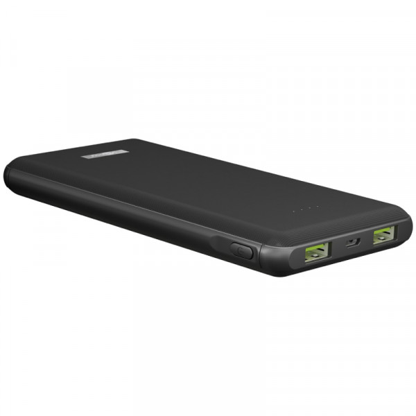 Slimline Wireless Power Bank - 10.000mAh - 18W Fast Charge - 2x USB-A en USB-C - Zwart