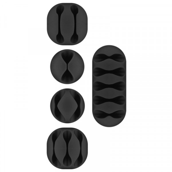 Kabelclip Set - 5 Verschillende Clips - Zwart