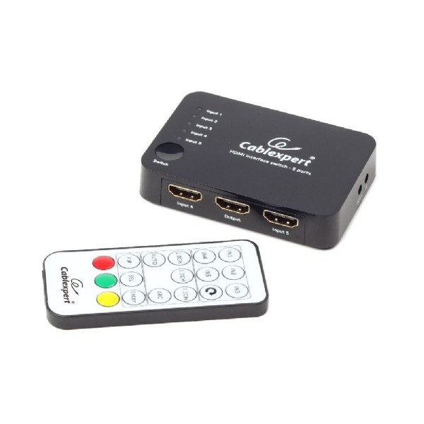 Cablexpert 5-Poorts HDMI Schakelaar met afstandsbediening 043f3531601eba216ce33f3b8940f04e