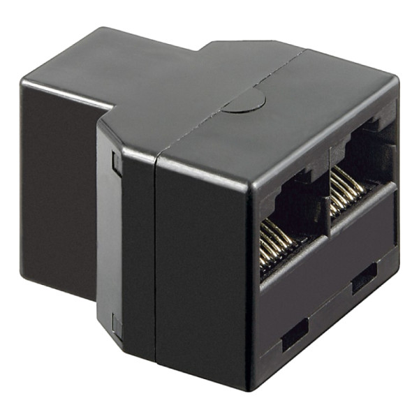 ISDN Splitter - RJ45 (v) - 2x RJ45 (v) - UTP - 8P8C - Zwart