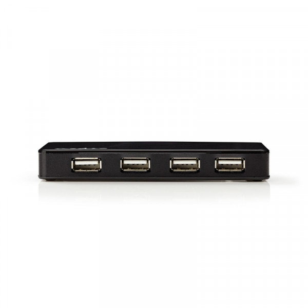 7 Poorts USB 2.0 Hub incl. voeding Zwart