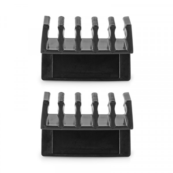 Kabelclip 5-voudig - Maximale kabeldikte 7,1mm - 2 stuks - Zwart