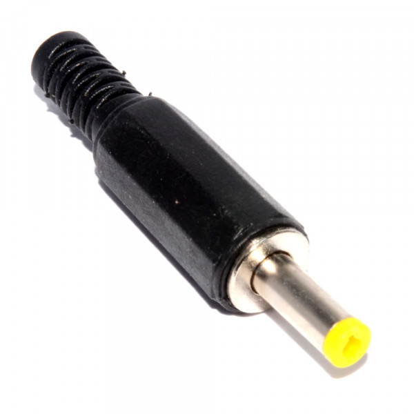 Soldeerbare DC plug 1,7 x 4 (10mm lang) met knikbeschermer