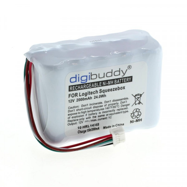 Accu voor Logitech Squeezebox - 12V - 2000mAh - Zwart