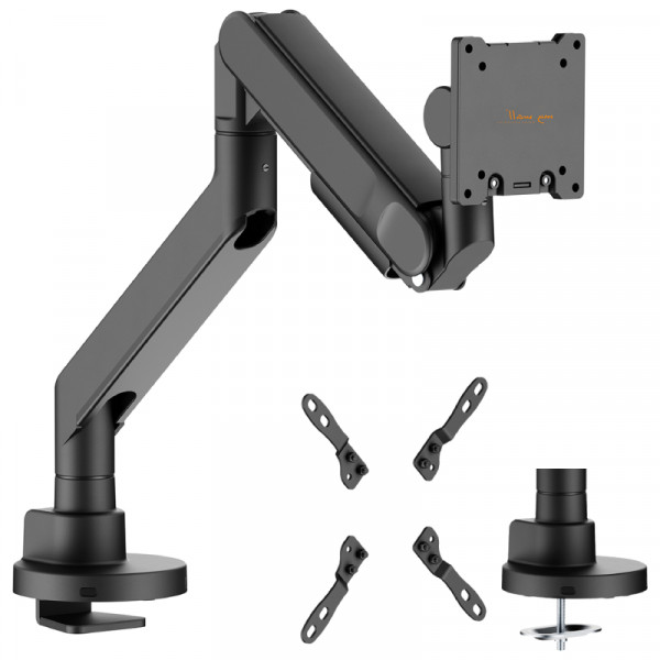 Bureaubeugel voor 24-57 inch scherm - Full motion - Tot 9kg - met Gasveer - Pro XL - Zwart
