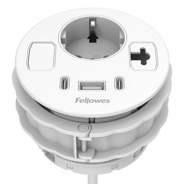 Power Spot XL - 1x Schuko - 1x USB-A, 2x USB-C, 1x kabeldoorvoer - 80mm - 1,7 meter eGST (m) - Wit