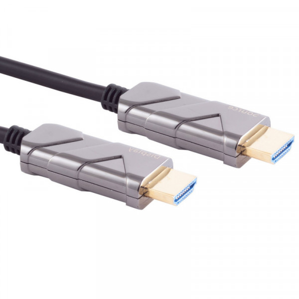 Actieve HDMI 2.1 Kabel - 8K 60Hz - DSC tot 10K 120Hz - Verguld - 50 meter - Zwart