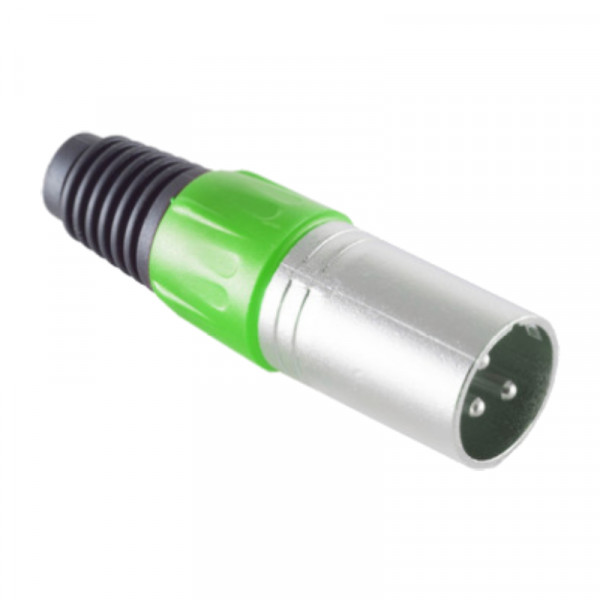 Soldeerbare XLR 3-pin Connector (m) - Met Trekontlasting - Metaal - Groen