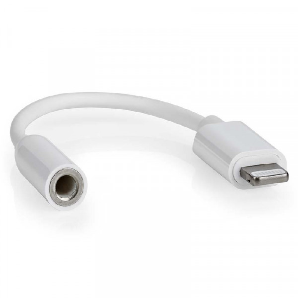 3.5mm Stereo Jack (v) naar Lightning (m) Adapterkabel - 0,1 meter - Wit