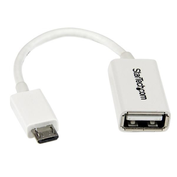 StarTech 12 cm witte micro-USB naar USB-OTG hostadapter M/F