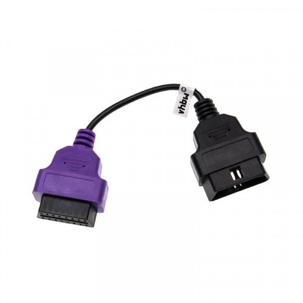 OBD2 Adapterkabel voor Alfa Romeo en Fiat - A4 - OBD1 16 naar 16-pins OBD2 - 0,15 meter - Zwart