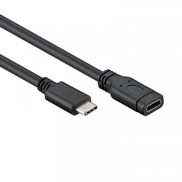 USB C 3.1 verlengkabel 2 meter zwart