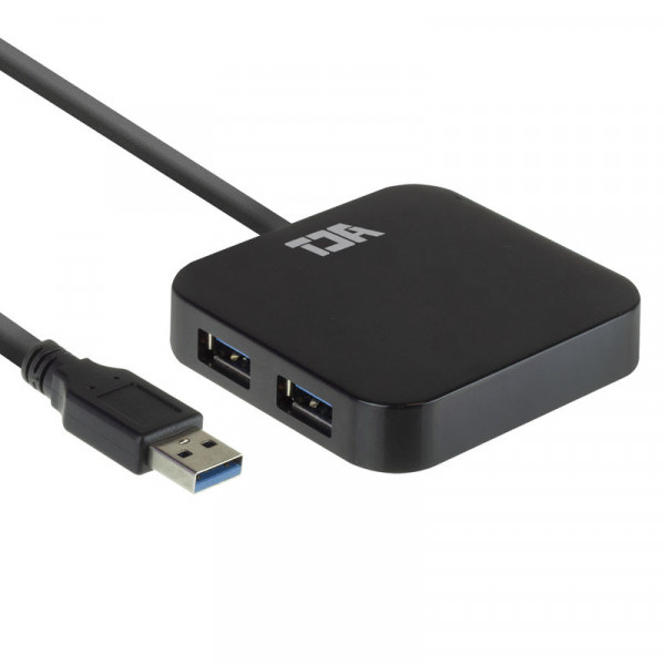 ACT 4 Poorts USB 3.1 en 3.0 USB Hub met Voedingsadapter Zwart