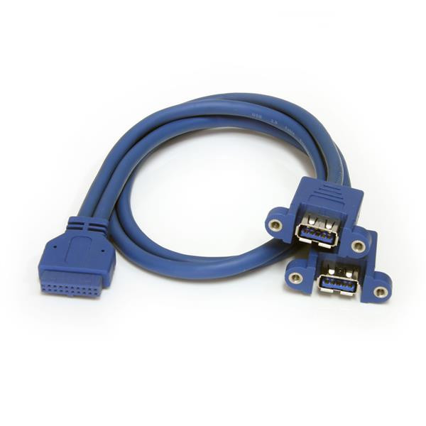 StarTech 2-poort Inbouwpaneel USB 3.0 Kabel - USB A naar Moederbord Aansluitkabel F/F