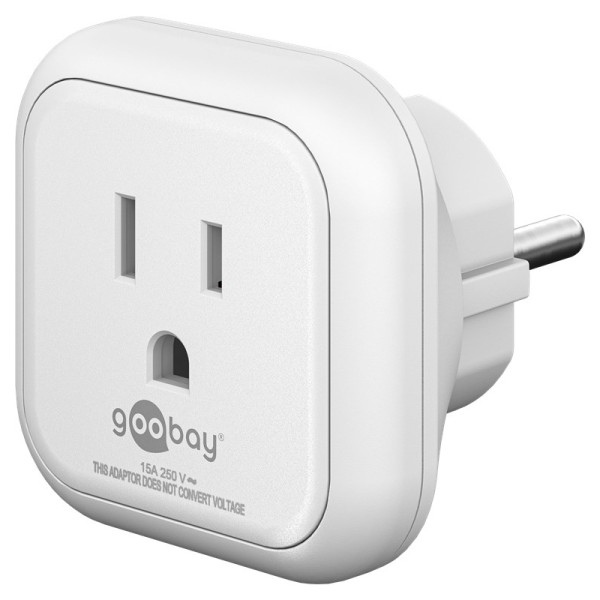 Verenigde Staten en Japan naar Europa Reisadapter - Geaard - Wit