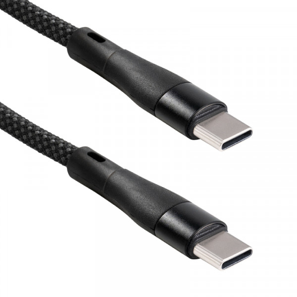 Magnetische USB-C Kabel - USB 2.0 - 100W PD - Nylon sleeve - 1 meter - Zwart