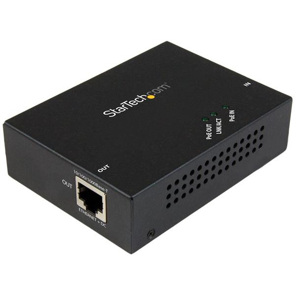 StarTech 1 poorts Gigabit PoE+ Extender - 802.3at en 802.3af - 100m - Power over Ethernet Repeater