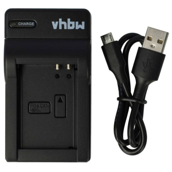 Accu oplader voor Canon NB-10L, diverse PowerShot model Accu's - Zwart