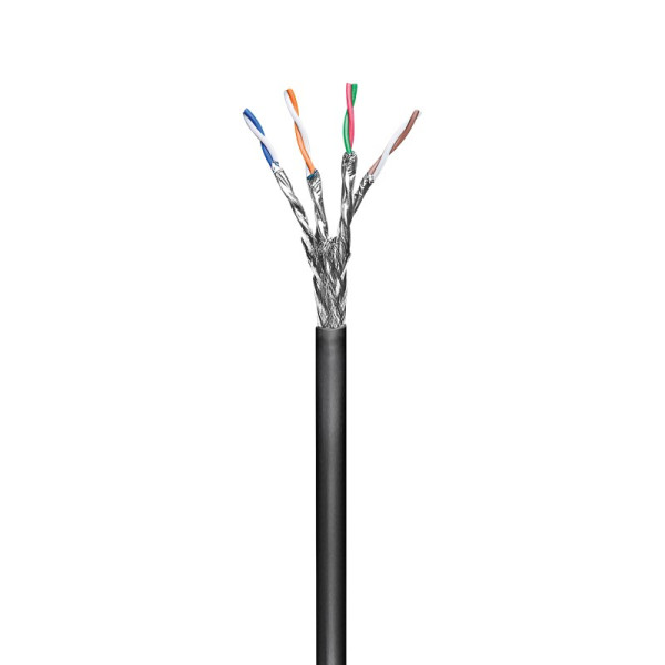Draka S/FTP CAT7 10 Gigabit Netwerkkabel - CU - 23AWG - Stug - Outdoor - Zwart - Per meter