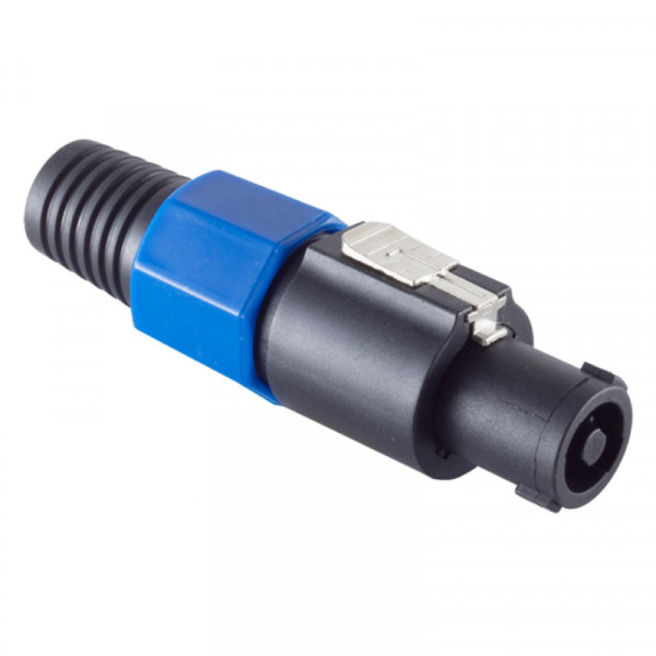 NL4 Speaker Connector (v) - Schroefbaar - Met Grommet - Zwart/Blauw