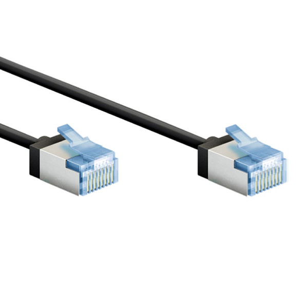 FTP CAT6A Slimline 10 Gigabit Netwerkkabel - CU - Ultraflex - 0,5 meter - Zwart