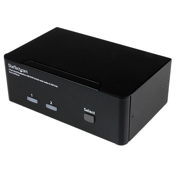 StarTech 2-poort Dubbele DisplayPort USB KVM-switch met Audio en USB 2.0-hub