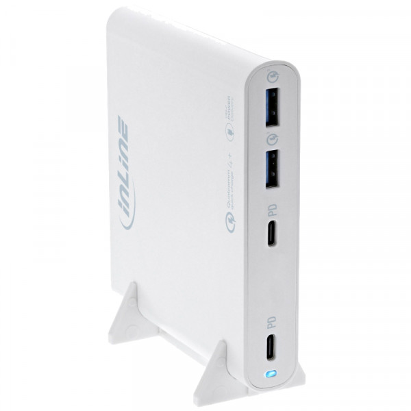 USB Oplaadstation - 2x USB-A, 2x USB-C - GaN - 120W - Wit
